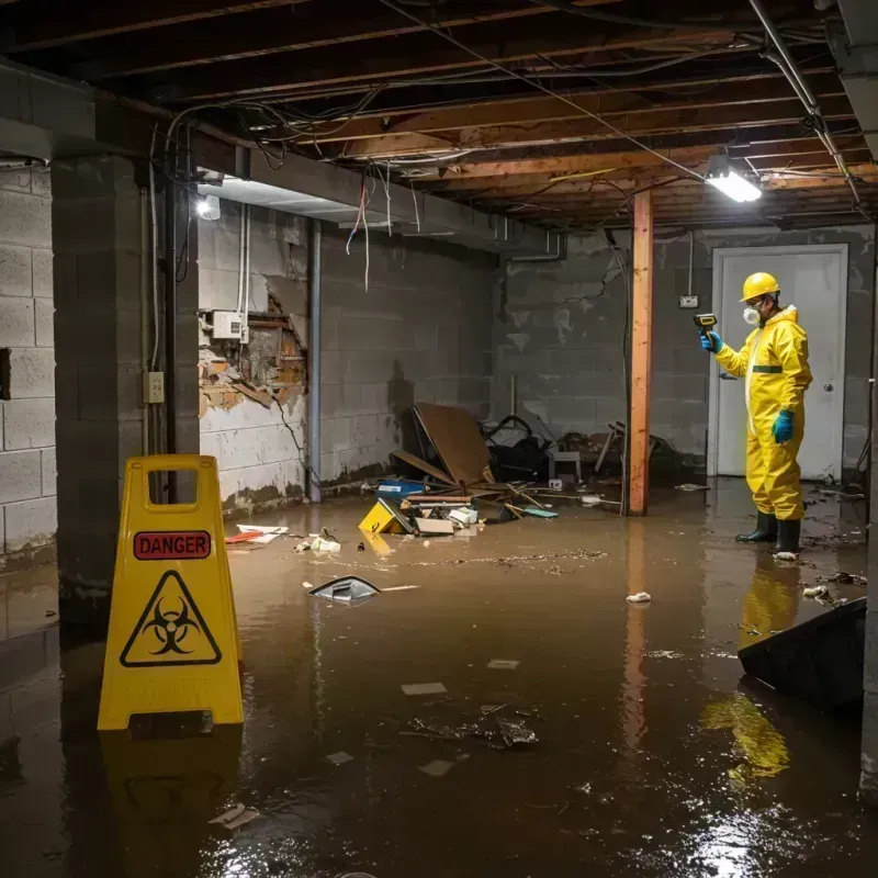 Flooded Basement Electrical Hazard in Montebello, NY Property